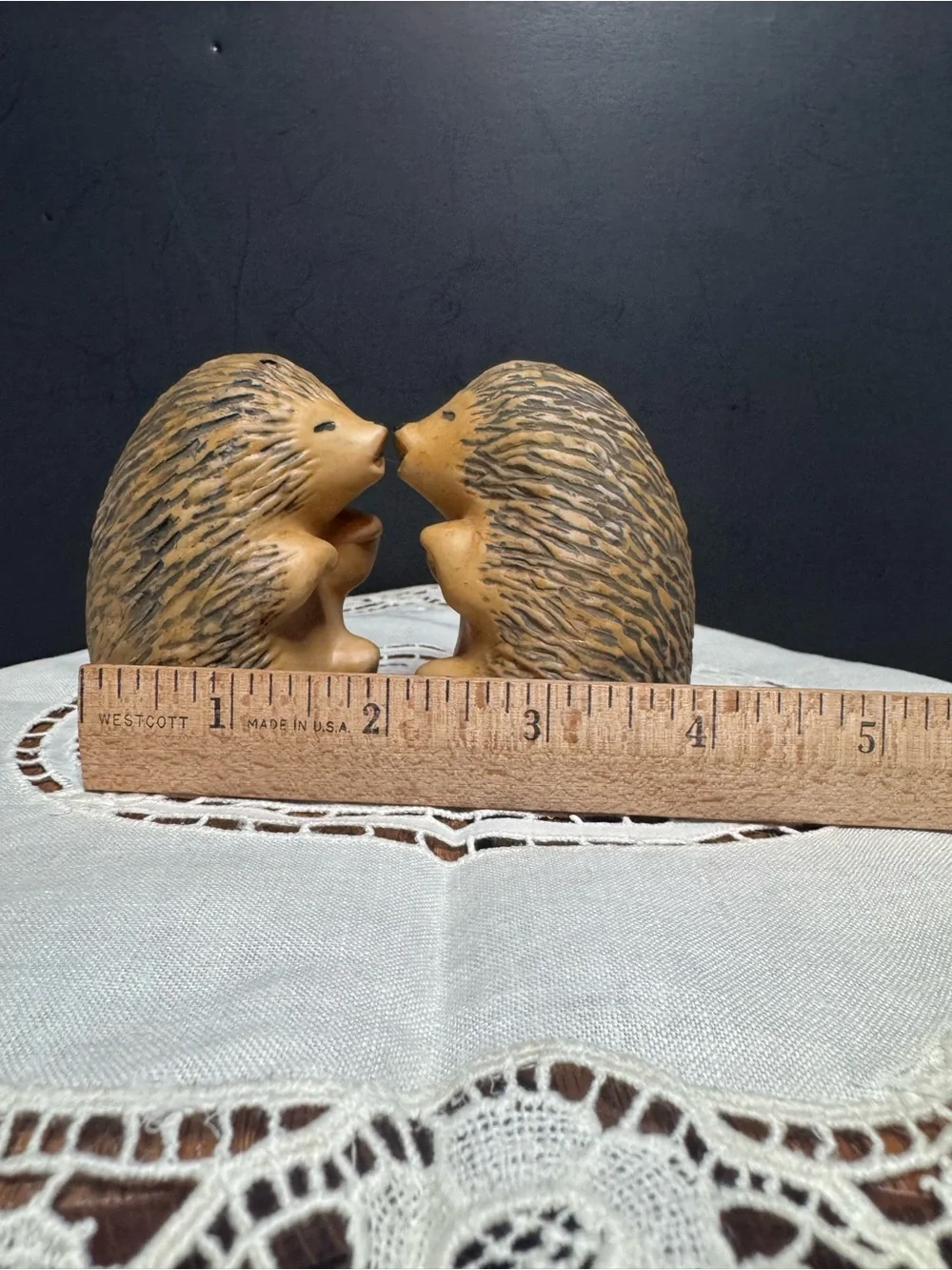 Ceramic hedgehog salt and pepper shakers